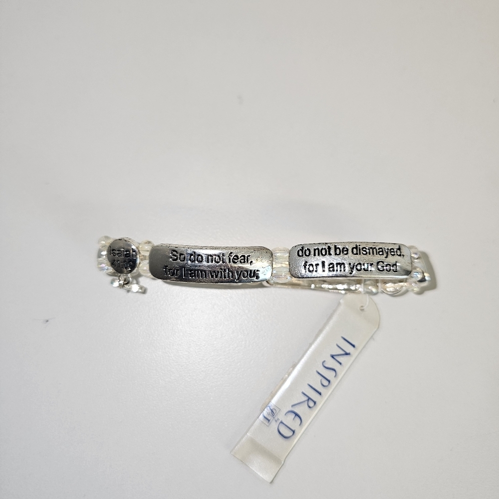 NWOT | One Size | Inspired by 31 | Silver Scripture Stretch Bracelet